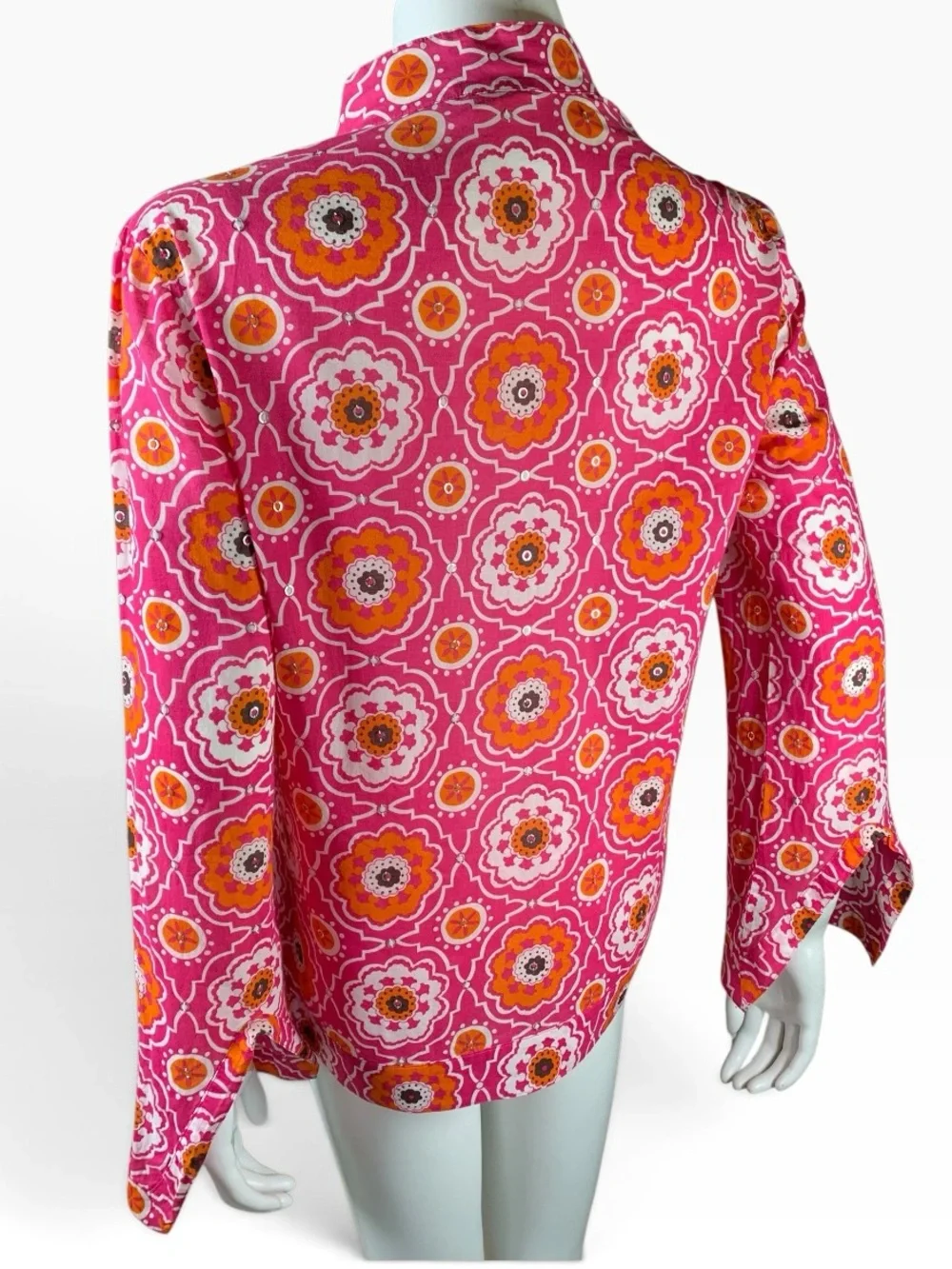Tory Burch Cotton Paillette Geometric Mandala Tunic Size 8